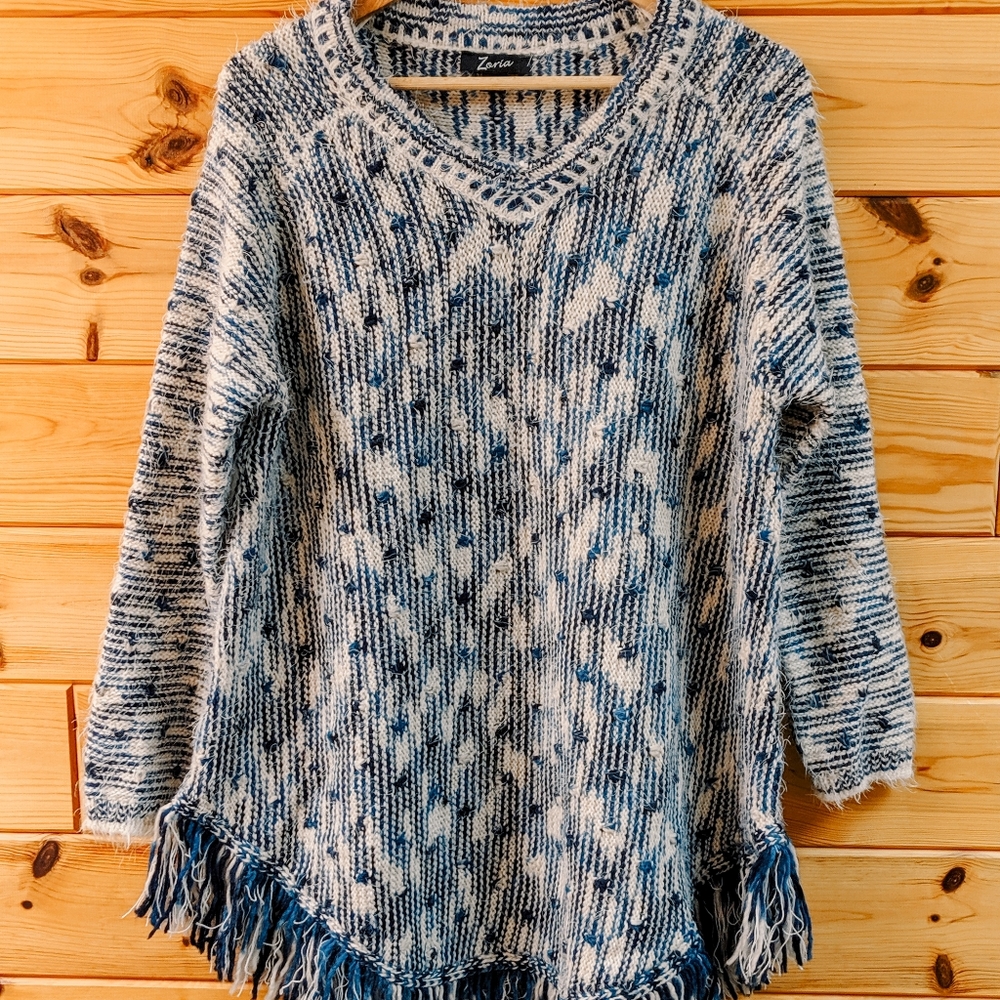 Oversized, chunky boho sweater